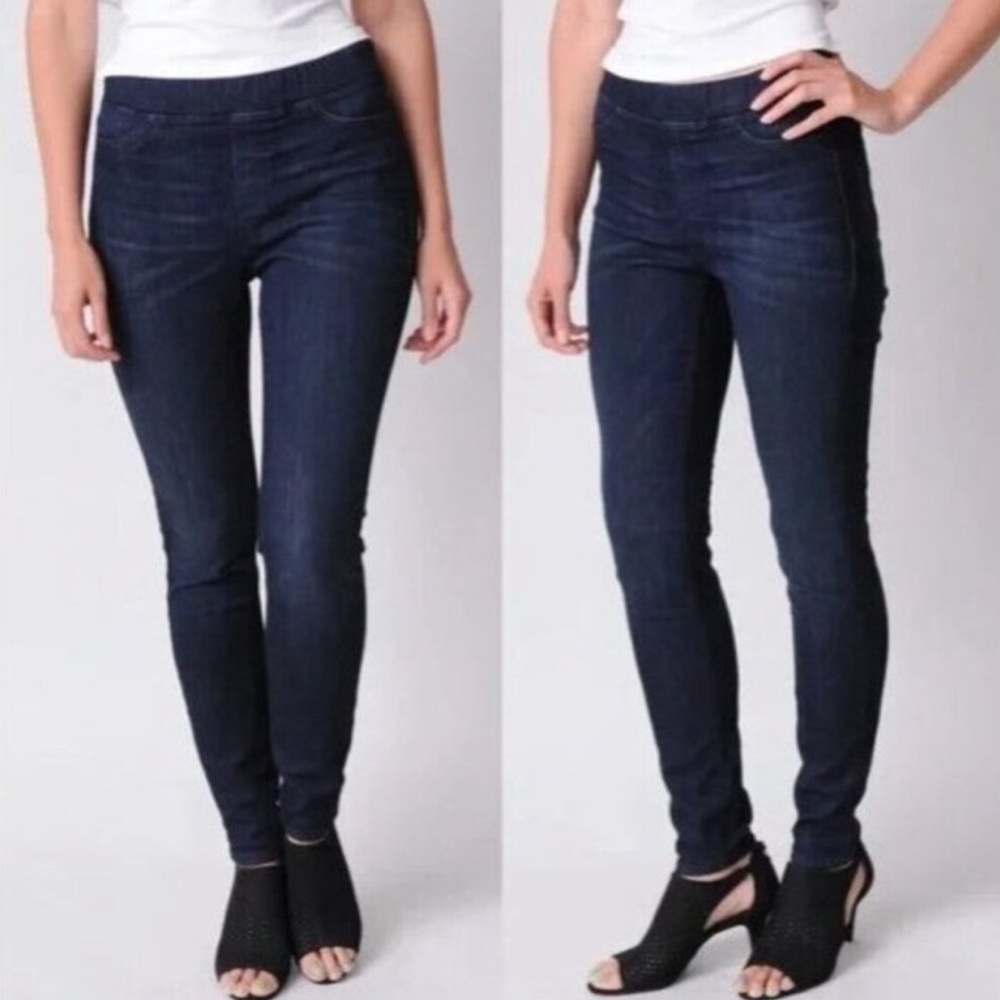 Eileen Fisher | Organic Cotton Stretch Waist Dark Wash Pull On Jeans Sz XS